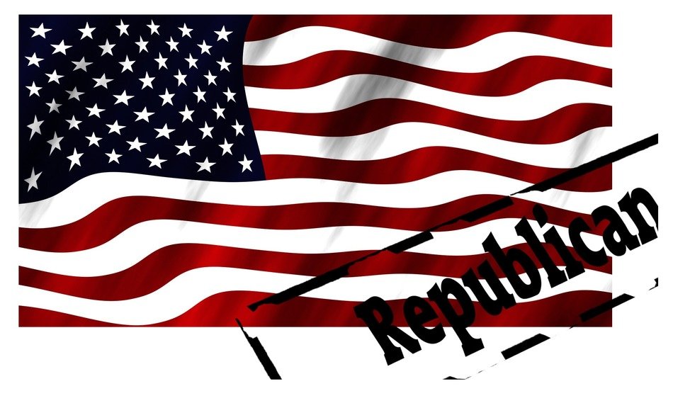 usa flag with republican lettering, illustration