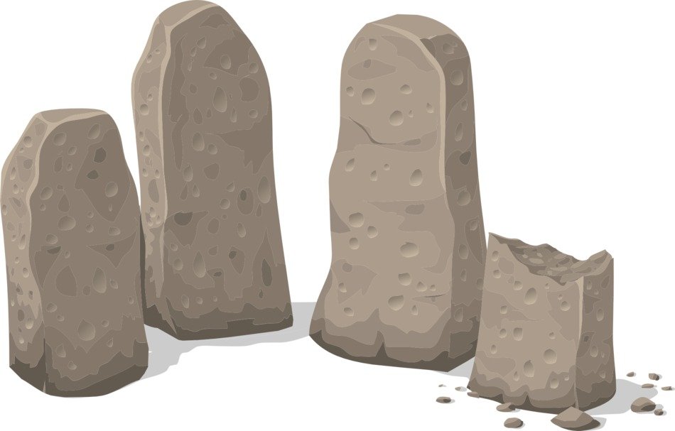 prehistoric standing stones, illustration