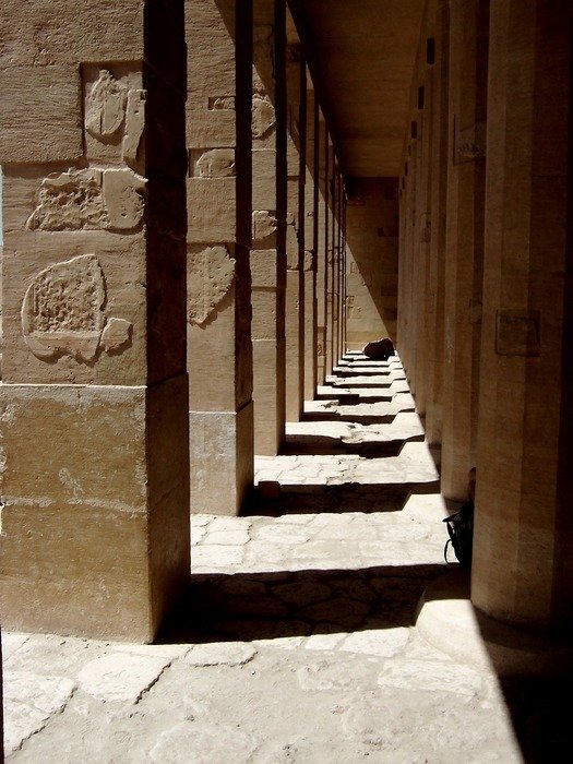 row of ancient columns