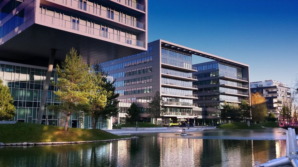 modern house near the water