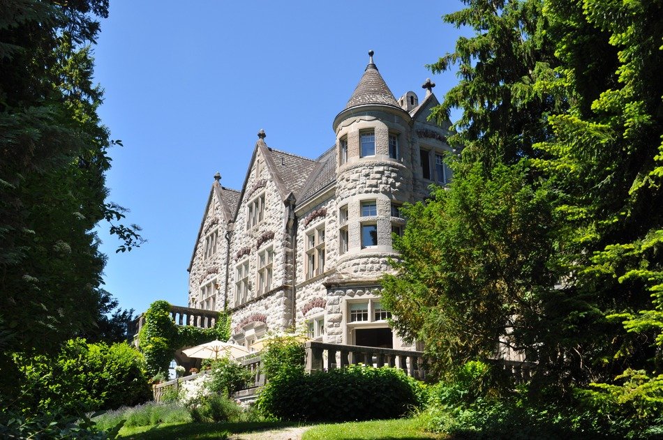 villa alma, neogothic building in park, switzerland, mannedorf