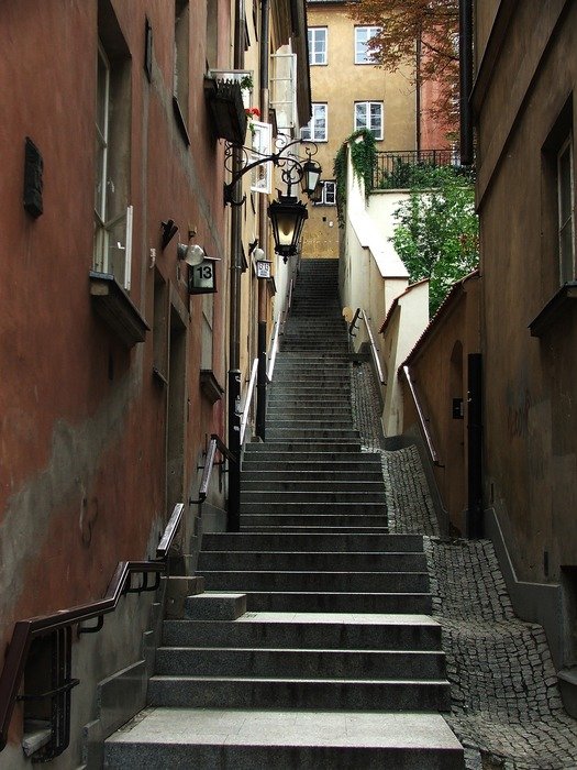 Street in the old town in Warsaw