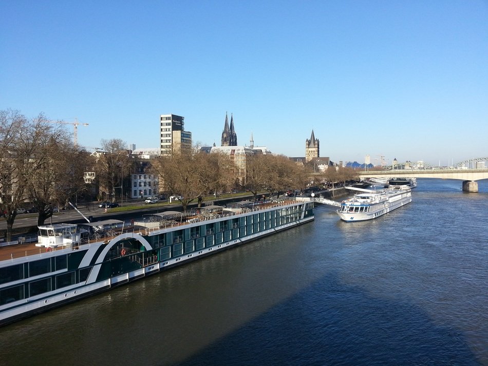 rhine river view, germany, cologne