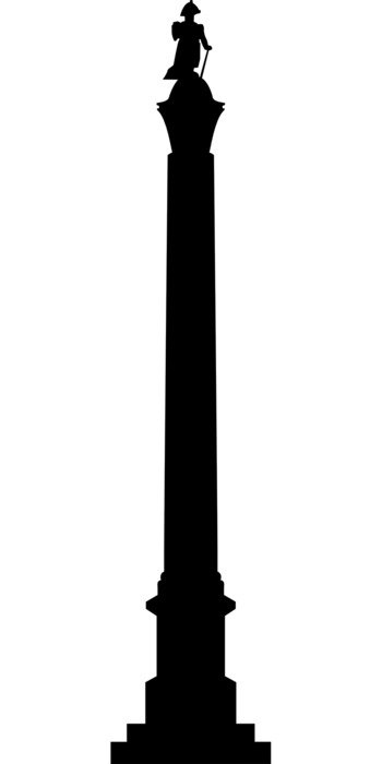 silhouette of admiral nelson statue, illustration