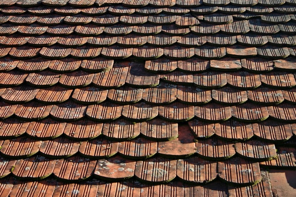 old red roof tiles, texture, background