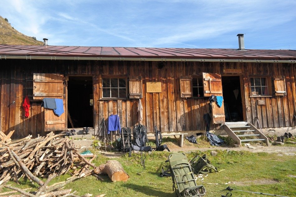 Backpacking trip in mountains