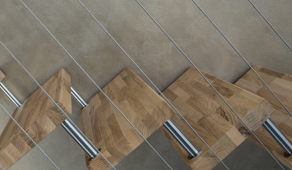 woodeb stairs with railing in interior