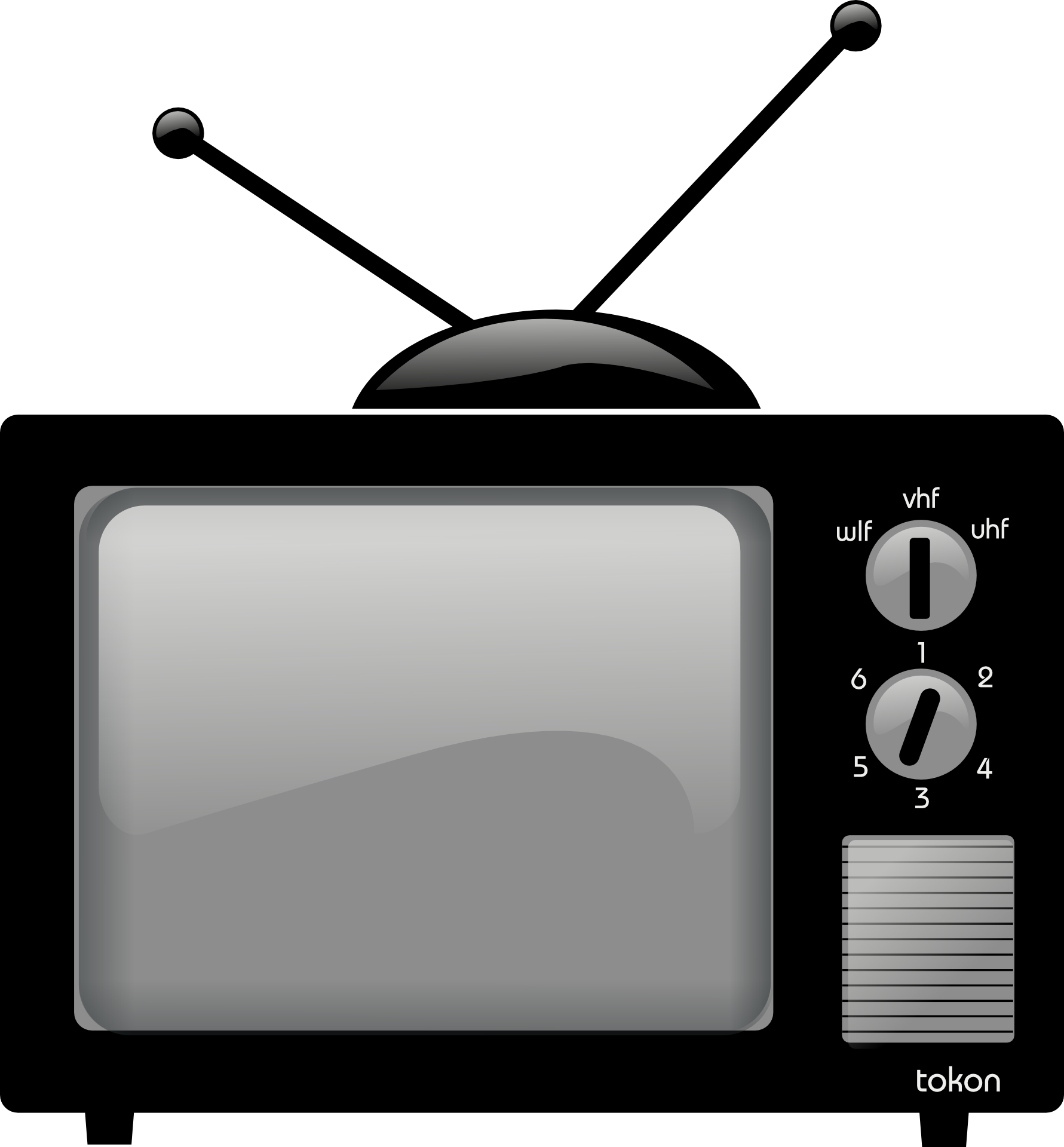 Vintage tv set, illustration free image download