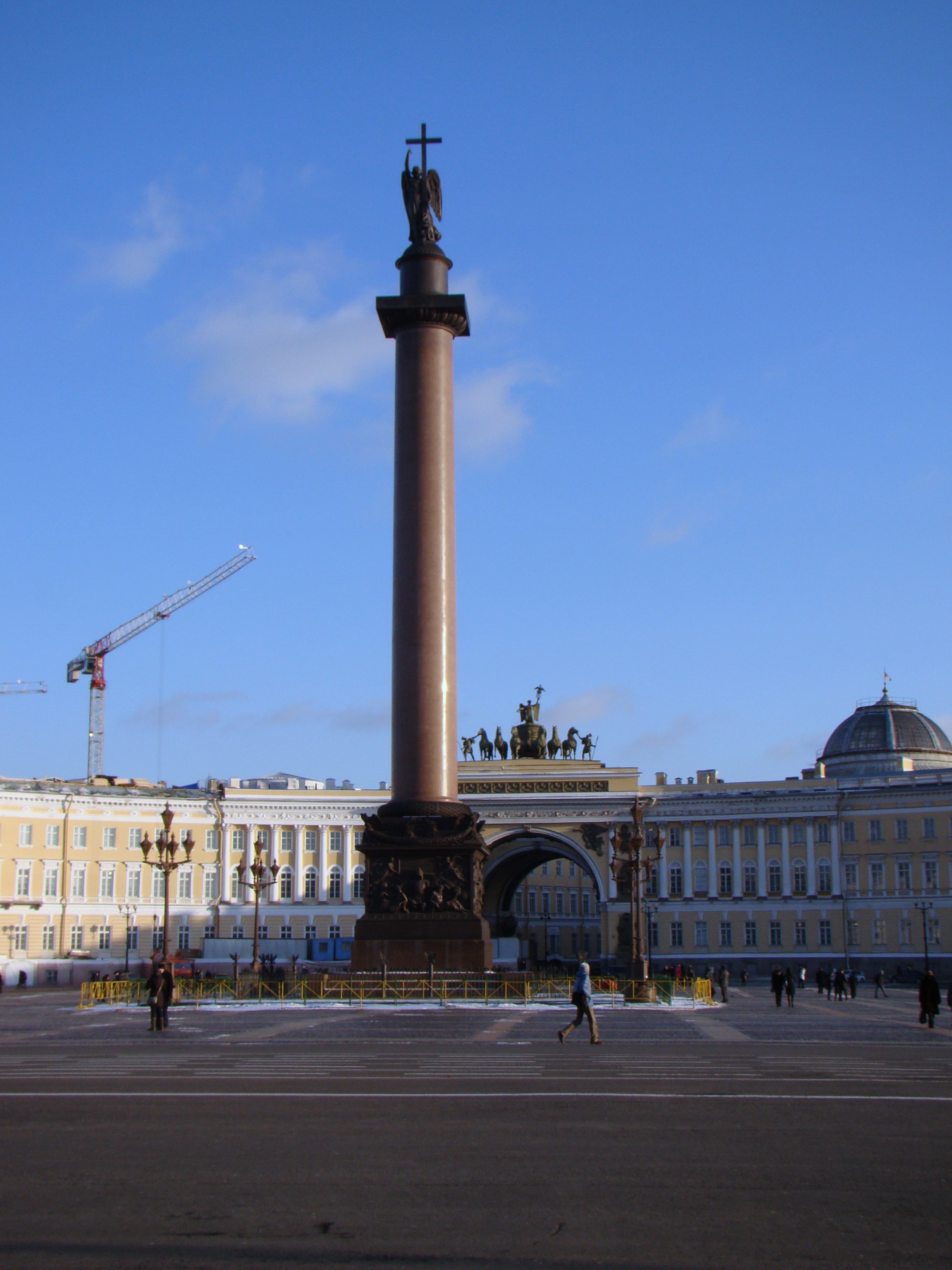 Alexander column on palace Square, russia, st petersburg free image ...