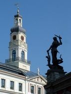 tower of town hall at sky, latvia, riga