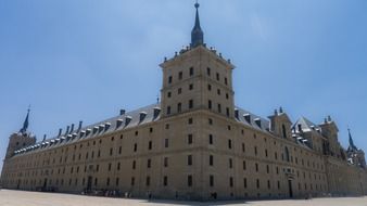 El Escorial Monastery, Renaissance building at sky, royal site, spain