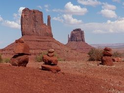 red rock formation in desert, usa, utah, arizona, monument valley