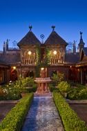 jardins secrets at dusk, france, vaulx