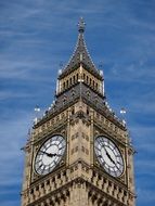 clocks on top of big ben tower, uk, england, london