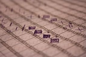 fragment of baseball scorecard
