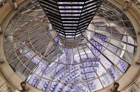 glass in architecture of Reichstag Building in Berlin