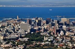 beautiful top view cityscape, south africa, cape town