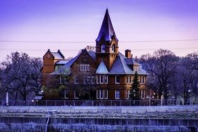 Old historical house in winter