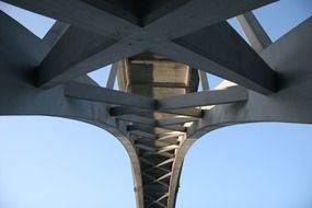 bottom view of bridge at sky