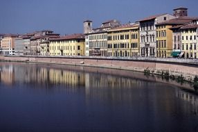 pisa arno italy river tuscany reflection building