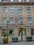 imposing facade of city pharmacy, germany, füssen