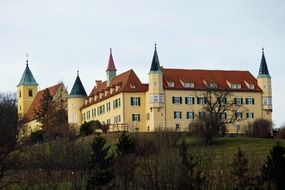 palace on a mountain in austria