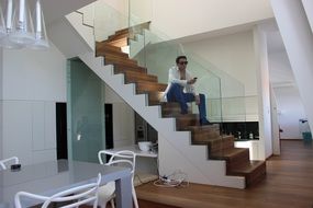 seating modern home model man sunglasses cool view