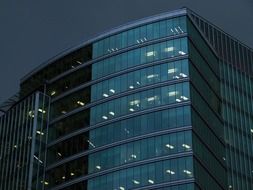 top of high rise office building at night sky, canada, british columbia, vancouver