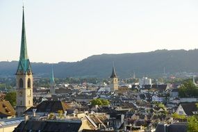 zurich old town churches roofs