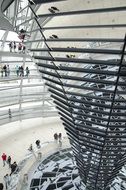 mirrors in dome of reichstag building, germany, berlin