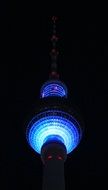 low angle view of tv tower at night, germany, berlin