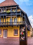 book booth at colorful old building, germany, ettlingen