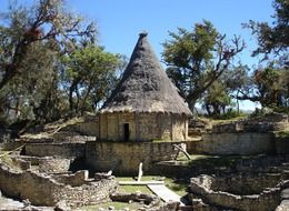 Reconstruction of storage enclosure at Kuelap settlement, peru