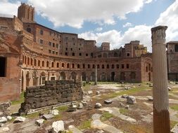 Architecture of ancient Rome with columns