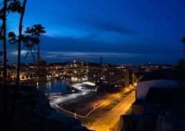 city night sailing port