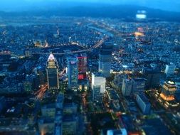 night view of modern city, taiwan, taipei