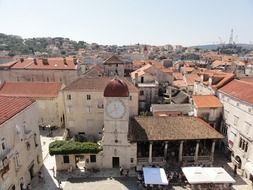 roof view of old town, croatia, trogir