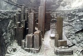 singapore cityscape, bronze sculpture