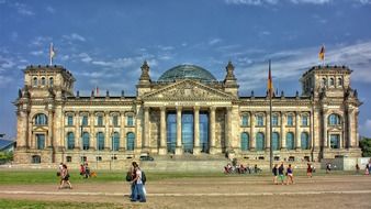 people at reichstag building, germany, berlin