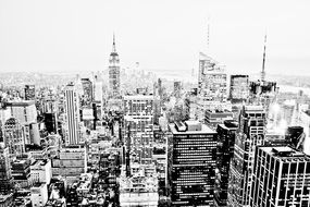 new york city center on black and white photo