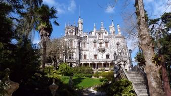 El Palacio da Regaleira, neogothic castle in park, portugal, Sintra