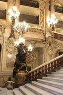 beautiful staircase of Paris Opera House, france