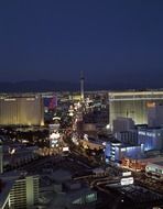 top vew of gambling city at night, usa, nevada, las vegas