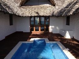 swimming pool on terrace of villa