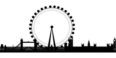 skyline of london city, silhouette