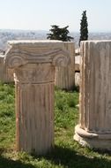 ruined ancient columns, greece, athens, acropolis