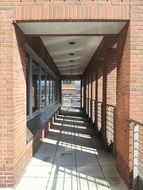 walk path in brick building building