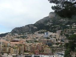 city on mountain side, france, monte carlo