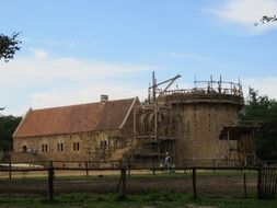 medieval buildings at countryside