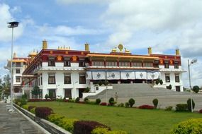 tibetan buddhist monastery building, india, karnataka, mundgod